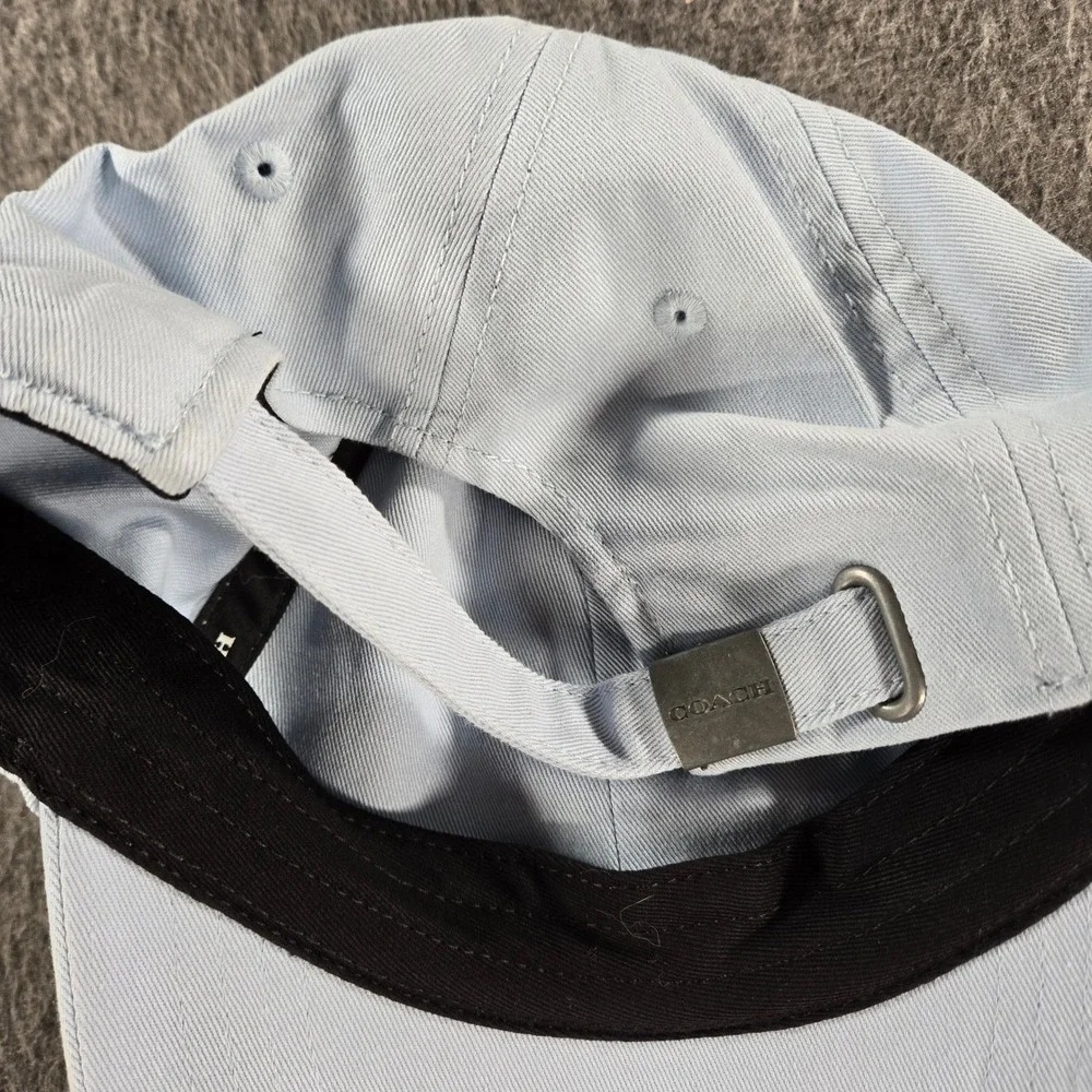 Coach Baseball Hat Womens O/S Light Blue Embroidered Logo Cotton Adjustable